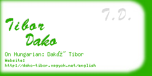 tibor dako business card